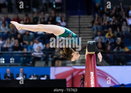Liverpool, UK. 17th March, 2019. in WAG Senior Apparatus Final during the 2019 Gymnastics British Championships at M&S Bank Arena on Sunday, 17 March 2019. LIVERPOOL ENGLAND. (Editorial use only, license required for commercial use. No use in betting, games or a single club/league/player publications.) Credit: Taka G Wu/Alamy News Stock Photo