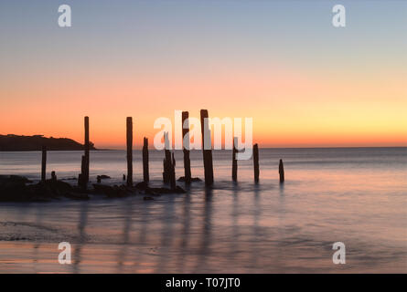 Sunset at Port Willunga in South Australia Stock Photo