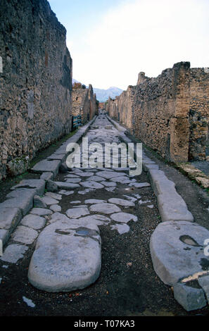 Steeping stones,Via della Fortuna,Pompeii,Italy Stock Photo