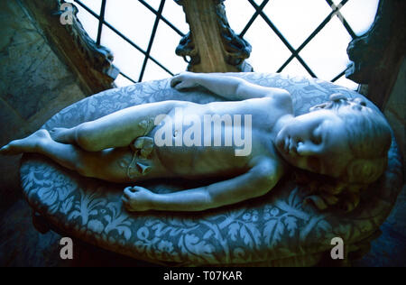 Sleeping child by Giovanni Dupre,Museo dell Opera Metropolitana,Siena,Italy Stock Photo