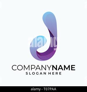 Abstract Letter J illustration vector template. Suitable for Creative Industry, Multimedia, entertainment, Educations, Shop, and any related business Stock Vector