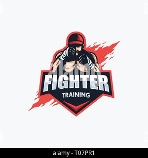 Sport Fighter illustration vector template. Suitable for Creative Industry, Multimedia, entertainment, Educations, Shop, and any related business Stock Vector
