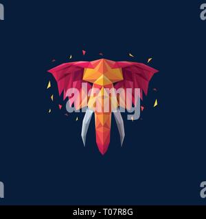 Elephant Geometric illustration vector template. Suitable for Creative Industry, Multimedia, entertainment, Educations, Shop, and any related business Stock Vector