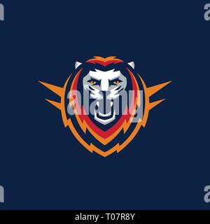 Sport Lion Design illustration vector template. Suitable for Creative Industry, Multimedia, entertainment, Educations, Shop, and any related business Stock Vector