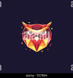 Abstract Head Owl Geometric illustration vector template. Suitable for Creative Industry, Multimedia, entertainment, Educations, Shop, and any related Stock Vector