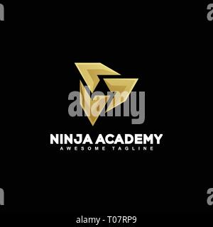 Abstract Ninja Concept illustration vector template. Suitable for Creative Industry, Multimedia, entertainment, Educations, Shop, and any related busi Stock Vector