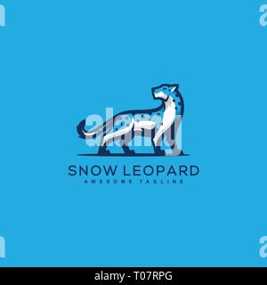 Abstract Snow Leopard Design Concept illustration vector template. Suitable for Creative Industry, Multimedia, entertainment, Educations, Shop, and an Stock Vector
