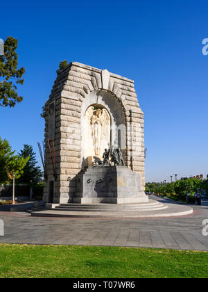 The National War Memorial is a monument in North Terrace, Adelaide, South Australia, commemorating those who served in the First World War. Stock Photo