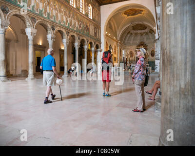 Italy, Emilia Romagna, Ravenna, Sant Apollinare Nuovo Basilica, Interior View Stock Photo