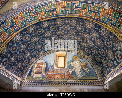 Italy, Emilia Romagna, Ravenna, the mosaics of Mausoleo di Galla Placidia, mausoleum Stock Photo