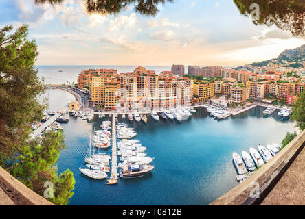 Luxury Monaco-Ville harbour of Monaco, Cote d'Azur Stock Photo