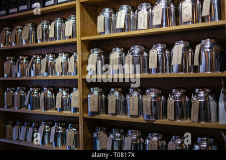 A range of speciality tea on sale Stock Photo