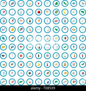 100 holidays icons set, isometric 3d style Stock Vector