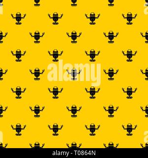 Robot on wheels pattern vector Stock Vector