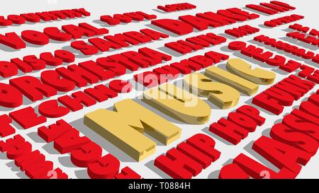 music relative words cloud. various genres Stock Photo