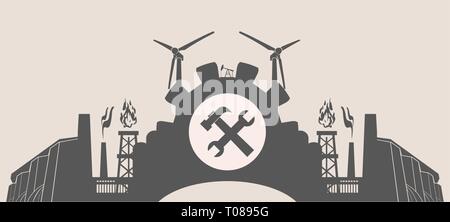 Energy and Power icons set. Header banner Stock Vector