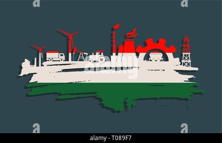 Energy and Power icons set. Brush stroke Stock Vector