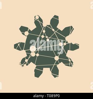 Low poly cog wheel concept Stock Vector