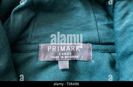 Primark Cares made using sustainable cotton label on pack of 100% cotton  black knickers from Primark Stock Photo - Alamy