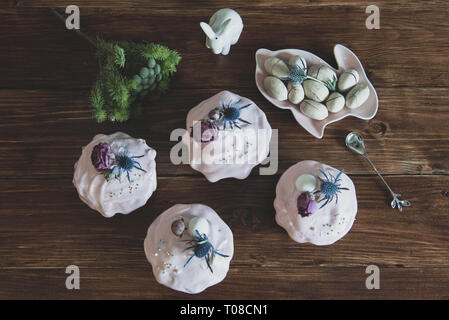 Easter, Easter cake with a complex composition, beautiful scenery, dried fruits Stock Photo