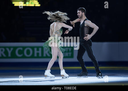 Gabriella Papadakis and Guillaume Cizeron from France during 2019 European figure skating championships exhibition gala Stock Photo