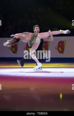 Gabriella Papadakis and Guillaume Cizeron from France during 2019 European figure skating championships exhibition gala Stock Photo