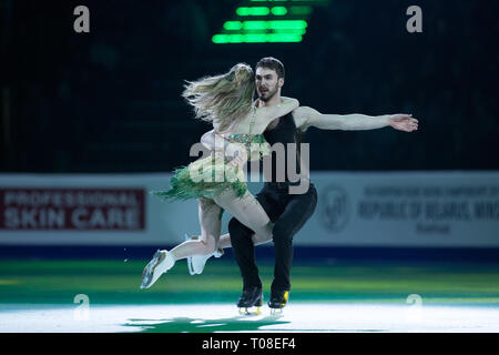 Gabriella Papadakis and Guillaume Cizeron from France during 2019 European figure skating championships exhibition gala Stock Photo