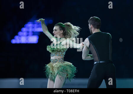 Gabriella Papadakis and Guillaume Cizeron from France during 2019 European figure skating championships exhibition gala Stock Photo