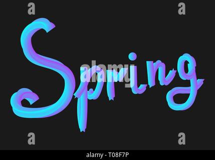 colorful tube lettering 3d style Spring for banner, cards and other design element Stock Vector