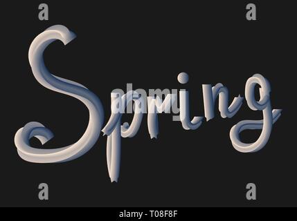 colorful tube lettering 3d style Spring for banner, cards and other design element Stock Vector