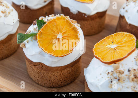 Easter, Easter cake with a complex composition, beautiful scenery, dried fruits Stock Photo