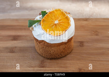 Easter, Easter cake with a complex composition, beautiful scenery, dried fruits Stock Photo