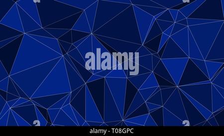 Abstract triangles dark blue background, vector shapes random size connected Stock Vector