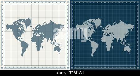 Dotted world maps set Stock Vector