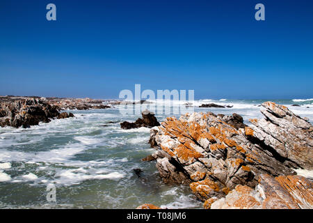 Cape Alguhas Indian and Atlantic Ocean Stock Photo