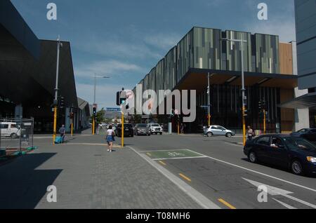 AJAXNETPHOTO. FEBRUARY, 2019. CHRISTCHURCH, NEW ZEALAND. - HOYTS MULTI SCREEN CINEMA COMPLEX AND FOOD EMPORIUM ON LICHFIELD AND COLOMBO STREETS. PHOTO:RICK GODLEY/AJAX REF:RG190216 2330926245 Stock Photo