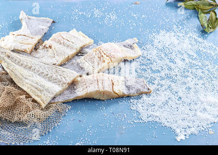 Cod fish - salted cod fish - portuguese recipes Stock Photo