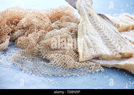 Cod fish - salted cod fish - portuguese recipes Stock Photo