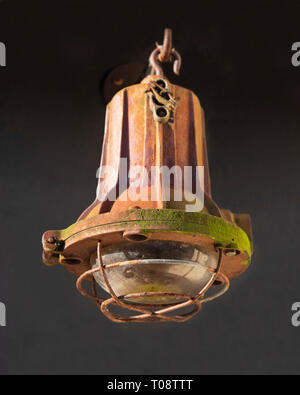 Old rusty sailor lamp with Stock Photo