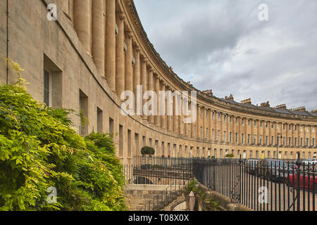 The Royal Crescent, an historic centrepiece of Bath, Somerset, Great Britain. Stock Photo