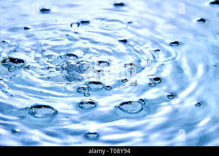 drop in water makes different splashes Stock Photo