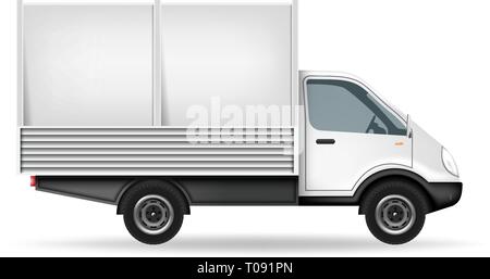 White truck with blank area. Stock Vector