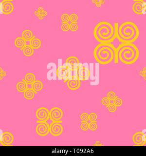 Seamless for Humility with strength or symbol of wisdowm adinkra symbol. Tribal symbol in Africa. Vector pattern illustration. Stock Vector