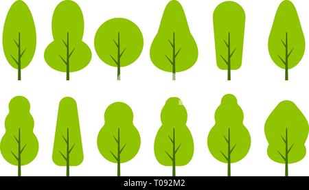 Vector trees set Stock Vector