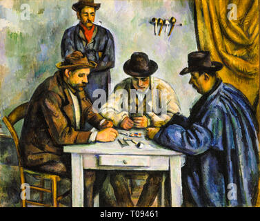 Paul Cézanne, The Card Players, Post-Impressionist painting, c. 1890-1892 Stock Photo