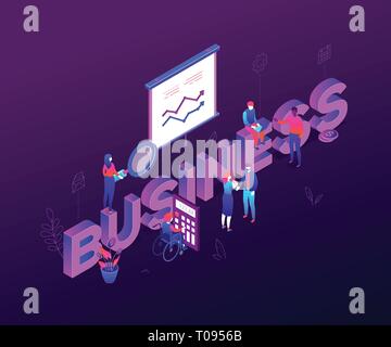 Business analytics - modern colorful isometric vector illustration Stock Vector