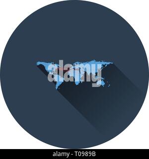 Map With Directions To All Part - Map With Directions To All Part Of The World Logistic Concept Icon Flat Color With Shadow Design Vector Illustration T0989b 