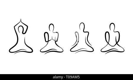 Female Abstract Line Drawing Yoga Poses Doing Yoga,to-do,yoga Sketch PNG  Picture And Clipart Image For Free Download - Lovepik | 380293125