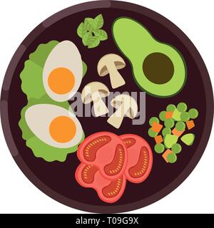 Menu concept. Dinner menu. Soup in flat style. Vector illustration. Stock Vector
