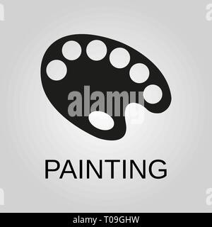 Painting icon. Palette symbol. Flat design. Stock - Vector illustration. Stock Vector